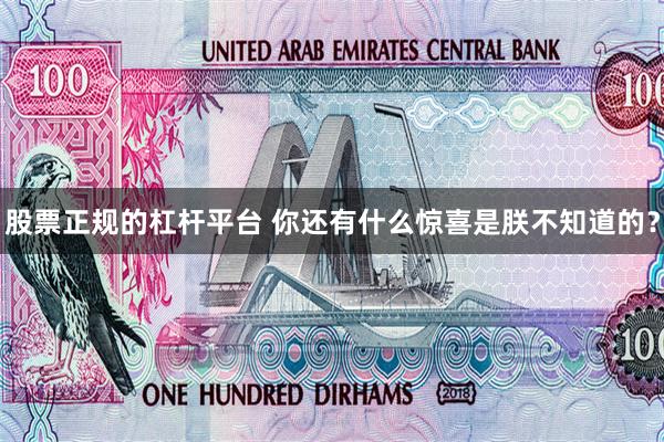 股票正规的杠杆平台 你还有什么惊喜是朕不知道的？